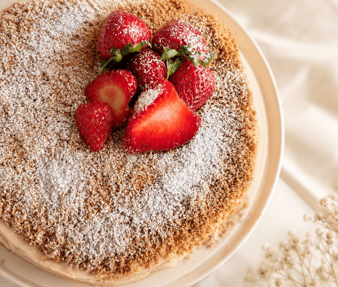 Beautifully crafted strawberry cake by Golab Pastry